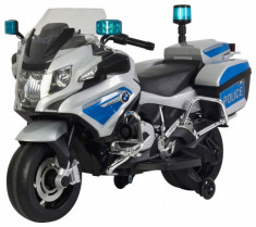 Motocicleta electrica de politie BMW II, alb cu albastru foto