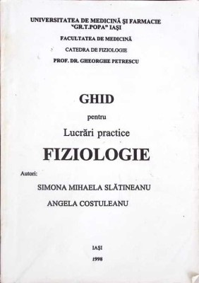 GHID PENTRU LUCRARI PRACTICE FIZIOLOGIE-GH. PETRESCU-264773 foto