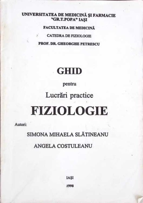 GHID PENTRU LUCRARI PRACTICE FIZIOLOGIE-GH. PETRESCU-264773