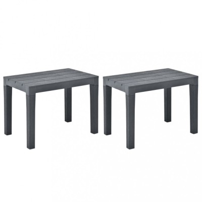 vidaXL Bănci de grădină, 2 buc., antracit, plastic 48781 foto