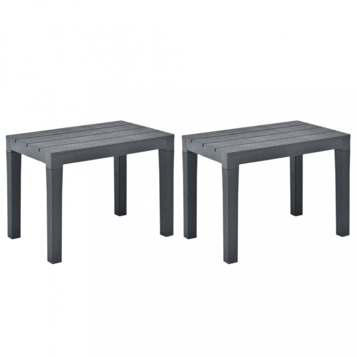 vidaXL Bănci de grădină, 2 buc., antracit, plastic 48781