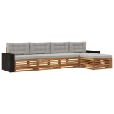 vidaXL Set de canapele de exterior 5 pcs Natural și gri deschis 3383244
