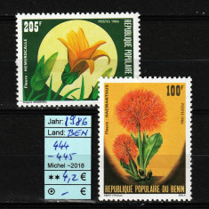 Timbre Benin, 1986 | Flori sălbatice - Plante | MNH | aph