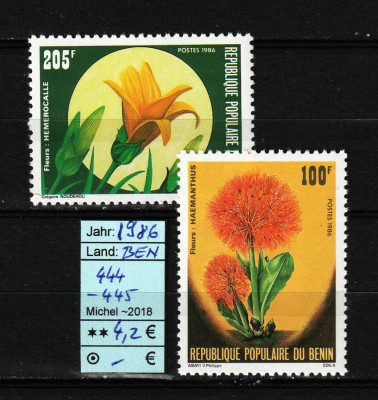 Timbre Benin, 1986 | Flori sălbatice - Plante | MNH | aph foto