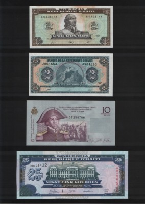 Set Haiti 1+2+10+25 goudres unc foto