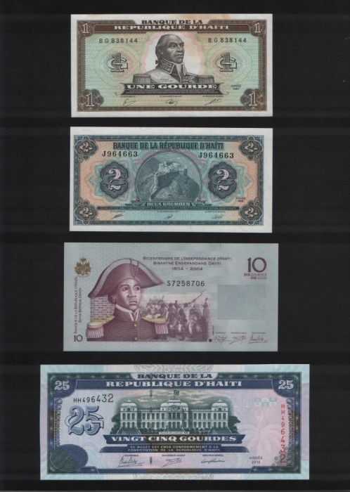 Set Haiti 1+2+10+25 goudres unc