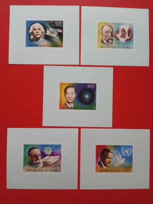 CHAD, PREMIAȚI NOBEL - COLIȚE MNH