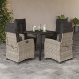 Set mobilier de gradina cu perne, 5 piese gri deschis poliratan GartenMobel Dekor, vidaXL