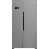 Side by side Beko GN1603140ZHXBN, 580 l, NeoFrost Dual Cooling, HarvestFresh, Everfresh+, HomeWhiz Wi-Fi, Compresor inverter, Argintiu, H 179 cm, Clas