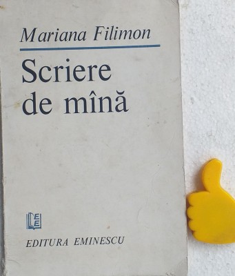 Scriere de mana Mariana Filimon cu autograf foto