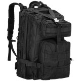 Rucsac militar pentru drumetie, impermeabil, ultra usor, 4 compartimente, culoare negru Household NewTrend