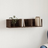 vidaXL Dulap perete stejar maro 75x18x16.5cm lemn compozit raft suspendat TV depozitare carti