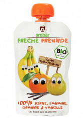 Piure de pere, banane, portocale si vanilie bio 100g Erdbar foto