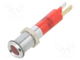 Lampă LED super plată roşie 24VDC &Oslash;8mm IP40 13mcd CML INNOVATIVE TECHNOLOGIES