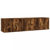 Cumpara ieftin Dulapuri TV montate pe perete 2 buc stejar afumat, 80x34,5x40cm