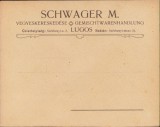 A975 Plic cu antetul magazinului universal Schwager M., Lugoj, ante 1918, austro-ungar
