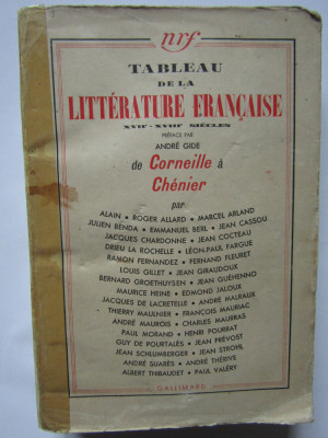 TABLEAU DE LA LITTERATURE FRANCAISE DE CORNEILLE A CHENIER foto