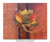 Tablou pictat manual, Trandafir stilizat, 60x50cm ulei pe panza efect 3D, gata de agatat pe perete