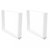 Picioare pentru măsuță de cafea &icirc;n formă de V, 2 buc., alb, 70x(42-43,3) cm, oțel