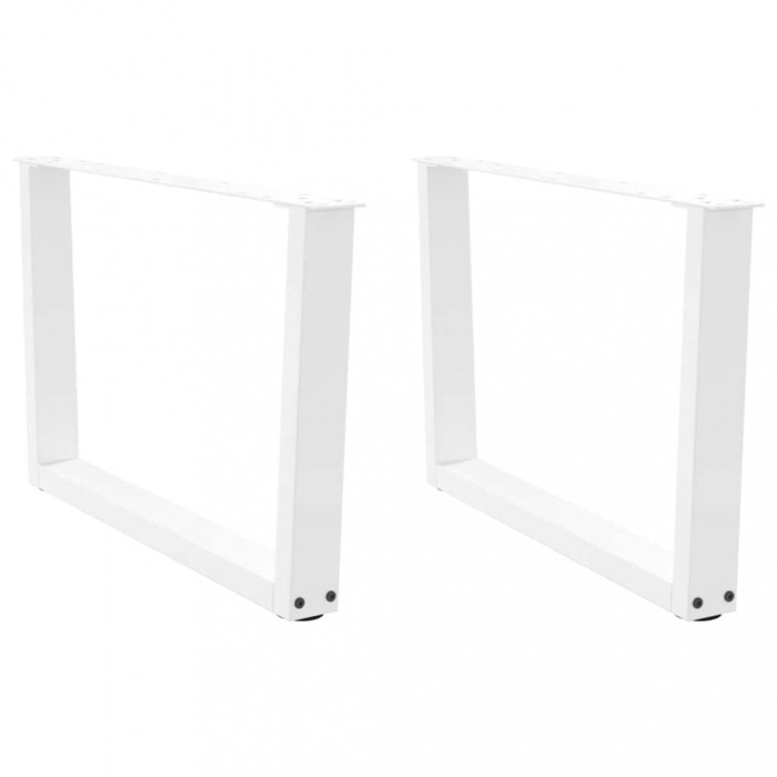 vidaXL Picioare pentru măsuță de cafea &icirc;n formă de V, 2 buc., alb, 70x(42-43,3) cm, oțel 4012637