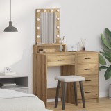 Masa de toaletă vidaXL cu lumini LED Stejar Artisan 50x41x140 cm