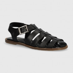 Barbour sandale de piele Macy femei, culoarea negru, LFO0683BK12