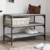 VidaXL Bancă de pantofi, gri sonoma, 70x38,5x49 cm, lemn prelucrat 839041