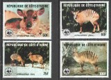 COASTA DE FILDES 1985 WWF FAUNA PROTEJATA ANTILOPE DUIKERS COTA MICHEL 55 EURO