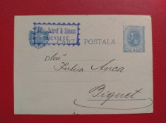 CARTE POSTALA ( 1894 ) - ADRESATA DESTINATAR BIQUET ( BECHET ) - FARA STAMPILE