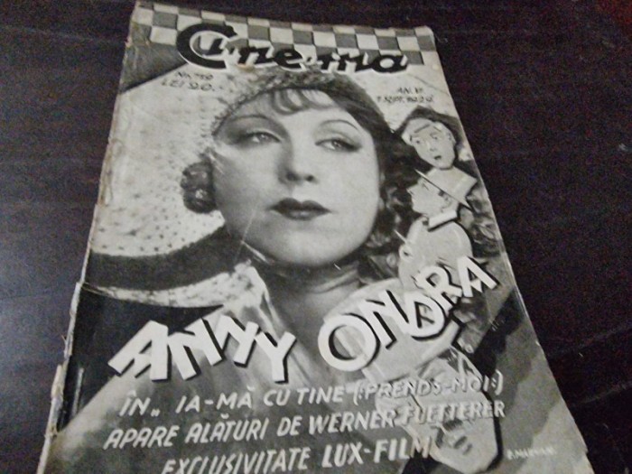 REVISTA INDEPENDENTA SI IMPARTIALA A PRODUCTIILOR CINEGRAFICE , ANUL VI ,NR.119,1 SEP. 1929