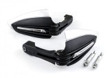 Protectii Maini Moto Revo cu LED Pozitie si Semnalizare, Universale, Negru/Carbon, Sistem Prindere Ghidon