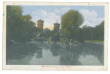 484 - BUZAU, Park, Romania - old postcard, CENSOR - used - 1917