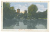 484 - BUZAU, Park, Romania - old postcard, CENSOR - used - 1917, Circulata, Printata