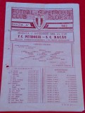 Program meci fotbal PETROLUL PLOIESTI - SC BACAU (17.09.1983)