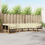 vidaXL Set de canapele de exterior cu pernă 7 pcs Alb și crem 3389048