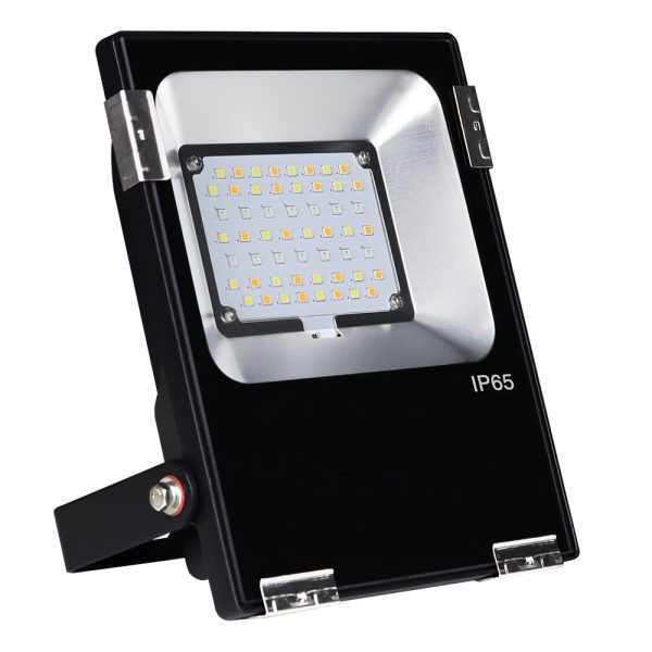 Reflector LED Mi-Light MiBoxer 20W 2300ln negru reglabil DIM+RGB+CCT IP65 FUTT04 2.4GHz 16 milioane de culori, ajustare intensitate lumina si temperat