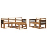 vidaXL Set de canapele de exterior 6 pcs natural Lemn Solid de Acacia 3384990