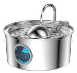 Dispenser de apa tip fantana pentru animale, din inox, 3.2 L