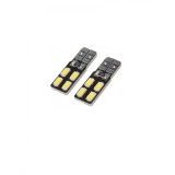 Set 2 becuri auto W5W/ T10 -4 SMD CANBUS-alb
