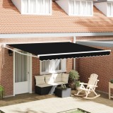 Marchiză retractabilă manuală vidaXL Negru 400x300 cm