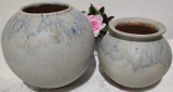 LICHIDARE ! Pereche vaze, ceramica dura cu glazura, artistica anii 70 -