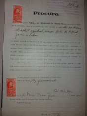 LOT 12 Document 1928 cu timbre fiscale Ferdinand,efigia in cerc foto