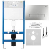 Cadru WC &icirc;ncastrat Rea cu buton HD Satin
