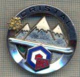 Y 113 INSIGNA - CRISTAL - FFES -FEDERATIA FRANCEZA DE SKI - PENTRU COLECTIONARI