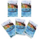 Set 5 Carnete Buzunar Venetia 5x8 cm, 100 Foi Veline, Brosate, Coperta Lucioasa, Soapta Stelelor
