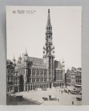 BRUXELLES , HOTEL DE VILLE , CARTE POSTALA DUBLA , ILUSTRATA , MONOCROMA, NECIRCULATA , PERIOADA INTERBELICA