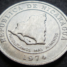 Moneda exotica 10 CENTAVOS de CORDOBA - NICARAGUA, anul 1974 * cod 512