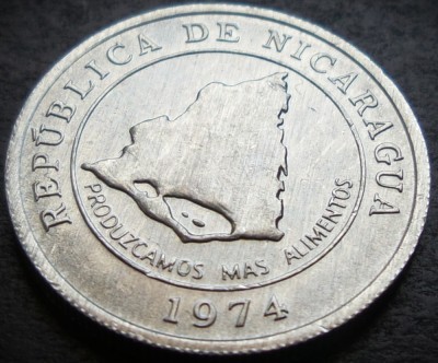 Moneda exotica 10 CENTAVOS de CORDOBA - NICARAGUA, anul 1974 * cod 512 foto