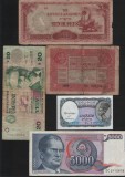 Set 5 bancnote de prin lume adunate (cele din imagini) #217, Asia