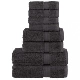 vidaXL Set de prosoape premium SOLUND, 8 piese, antracit, 600 g/m&sup2;